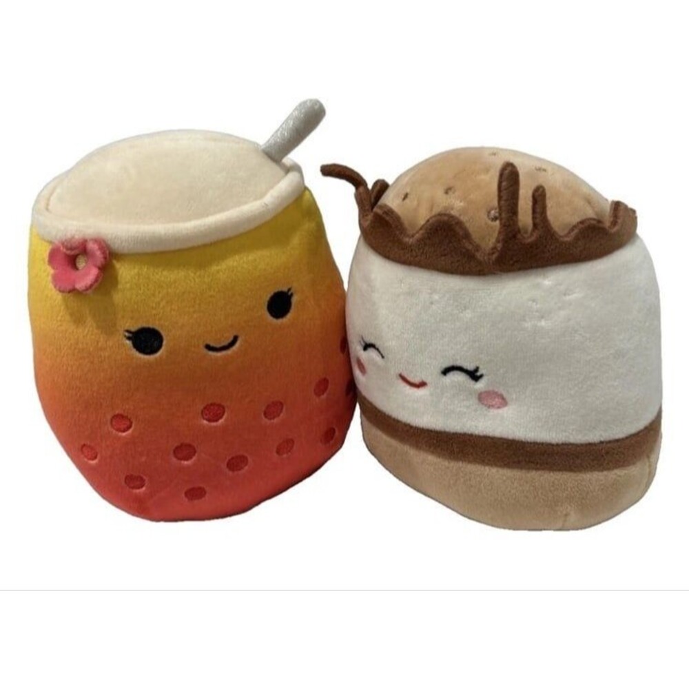 Squishmallows Food Squad 5" Lot Bergit Boba Tea Carmelita Smores Plush 2022